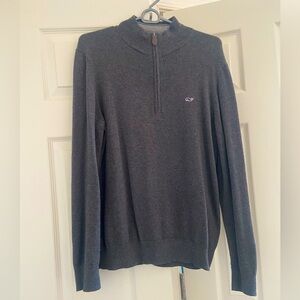 Men’s small vineyard vines quarter zip cashmere sweater grey